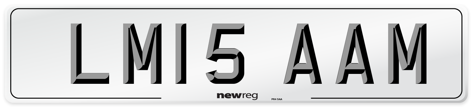 LM15 AAM Number Plate from New Reg